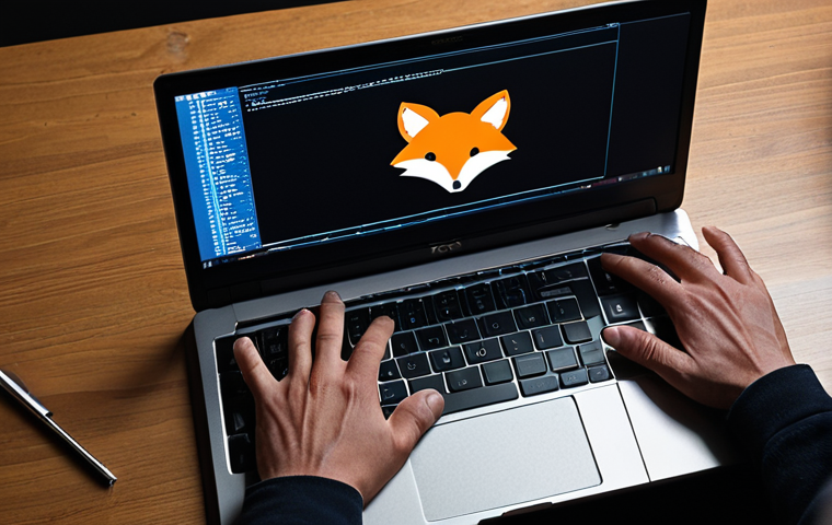 **Prompt:** An overhead shot of a person's hands hovering over a laptop keyboard, the screen displaying a seemingly legitimate but subtly fraudulent cryptocurrency wallet interface. A large, shadowy 'fox' or 'trap' icon looms over the screen, symbolizing deception and risk. The person's expression is one of dawning shock and realization. The atmosphere is dim and tense, emphasizing the danger of unofficial sources and financial loss.