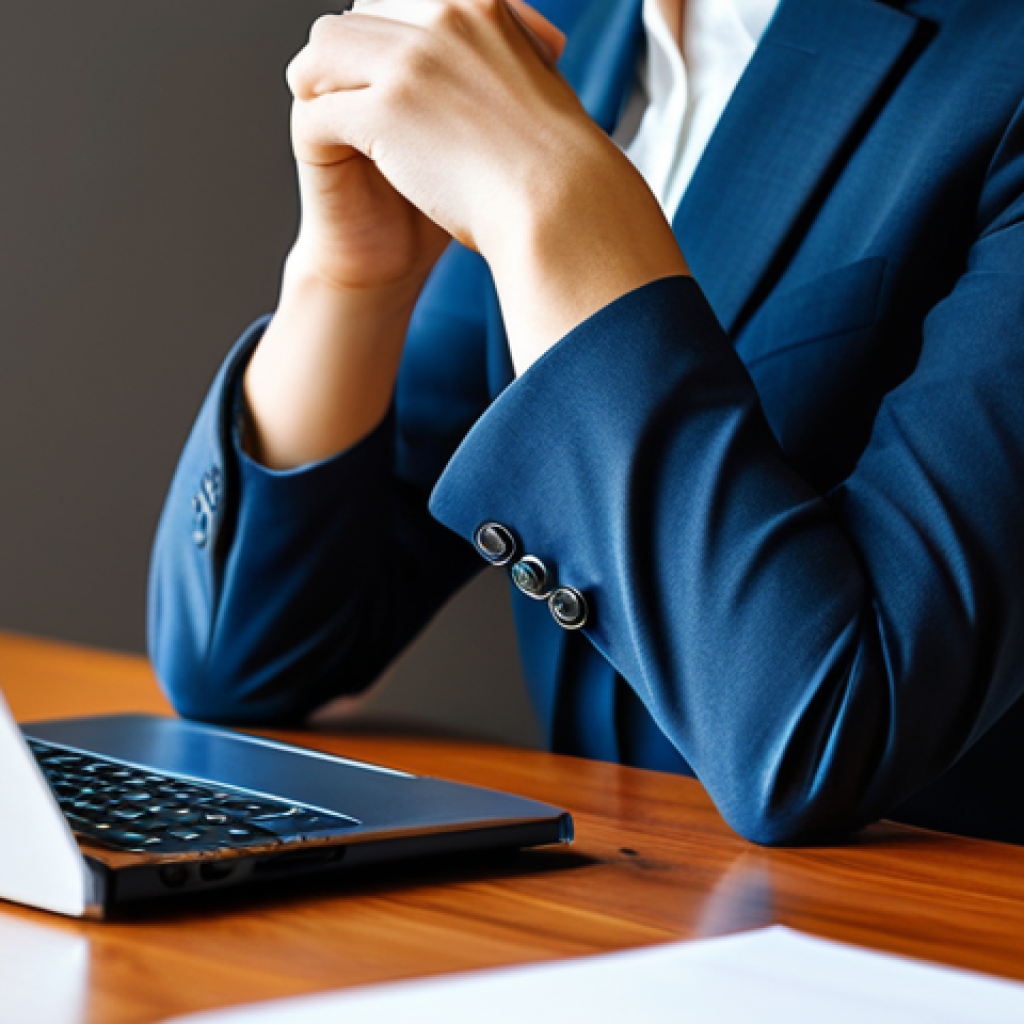 A professional individual, fully clothed in a modest business suit, seated at a sleek wooden desk in a modern, sunlit home office. They are holding a small, dark hardware wallet in one hand, looking at it with a calm, secure expression, emphasizing peace of mind. A laptop is visible on the desk, but the focus is on the offline device. The background is clean and uncluttered, suggesting a secure environment. Perfect anatomy, correct proportions, natural pose, well-formed hands, proper finger count, natural body proportions. Safe for work, appropriate content, professional, fully clothed. High-quality professional photography, soft lighting, sharp focus.
