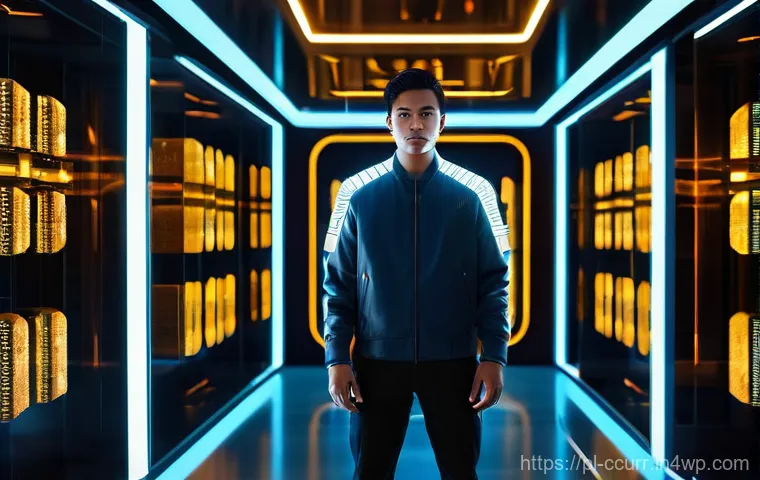 암호화폐 지갑과 블록체인 보안 - **Prompt 1: Digital Fortress of Wealth**
    "A young adult, dressed in casual yet modern clothing, ...