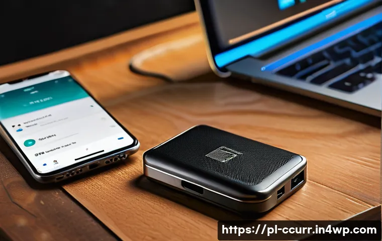 암호화폐 지갑 선택 시 고려해야 할 보안 요소 - A close-up, hyper-realistic image of a hardware cryptocurrency wallet device like Ledger or Trezor p...