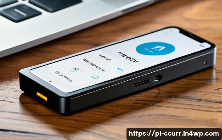 암호화폐 지갑의 프라이버시 보호 방법 - A detailed close-up of a modern hardware cryptocurrency wallet like Ledger or Trezor resting on a wo...